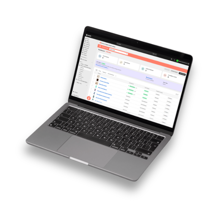 Shelva app interface
